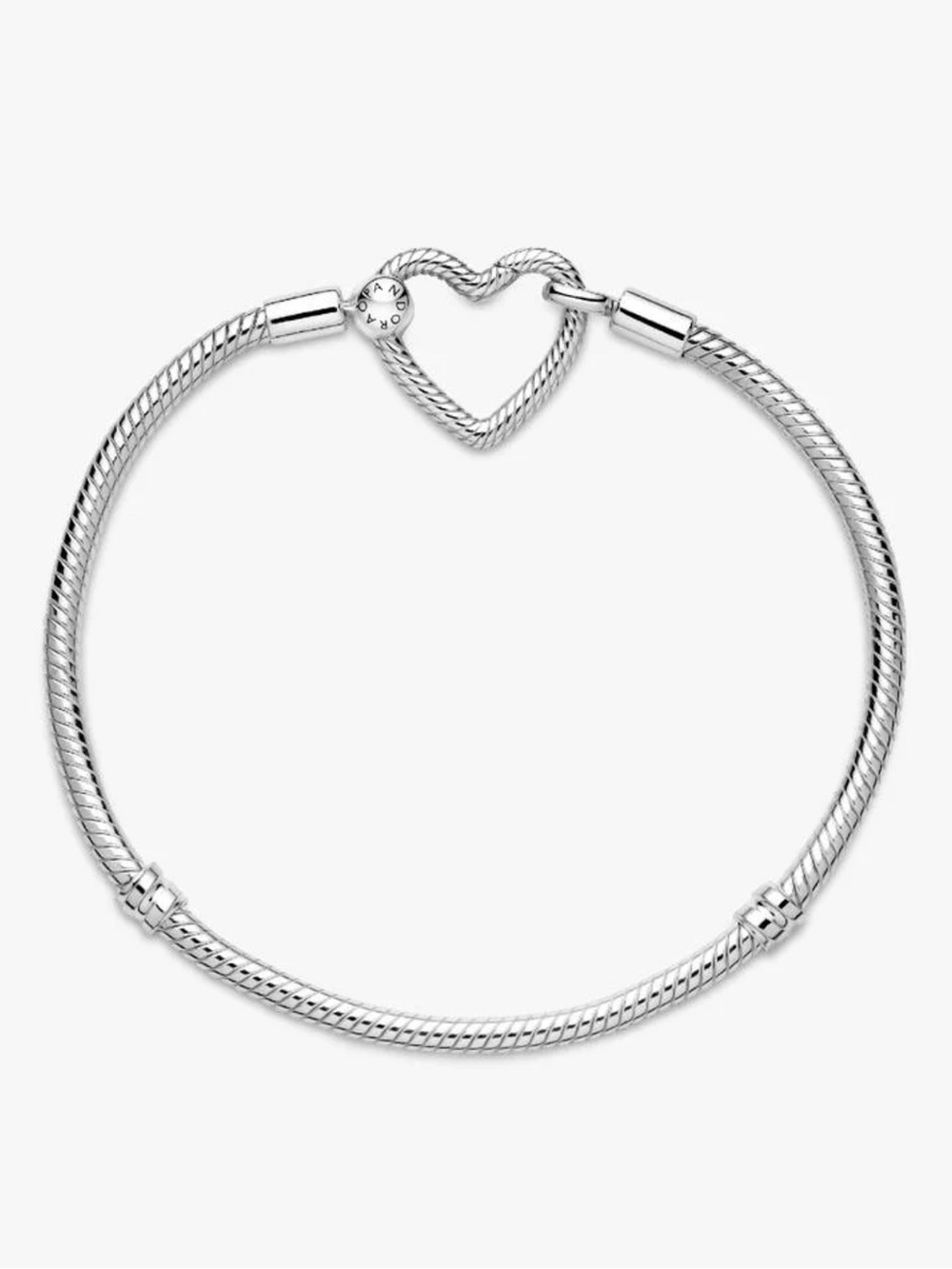 Pandora Moments Heart Closure Snake Chain Bracelet